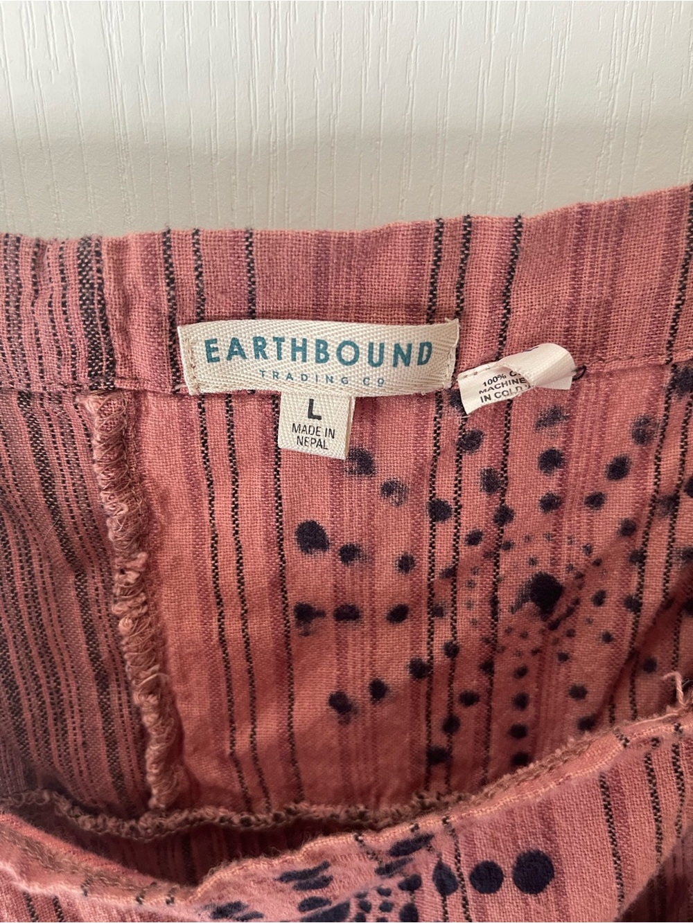 Earthbound Patchwork Romper Copper Tones . Three Pockets Motifs Sz L - Picture 4 of 4